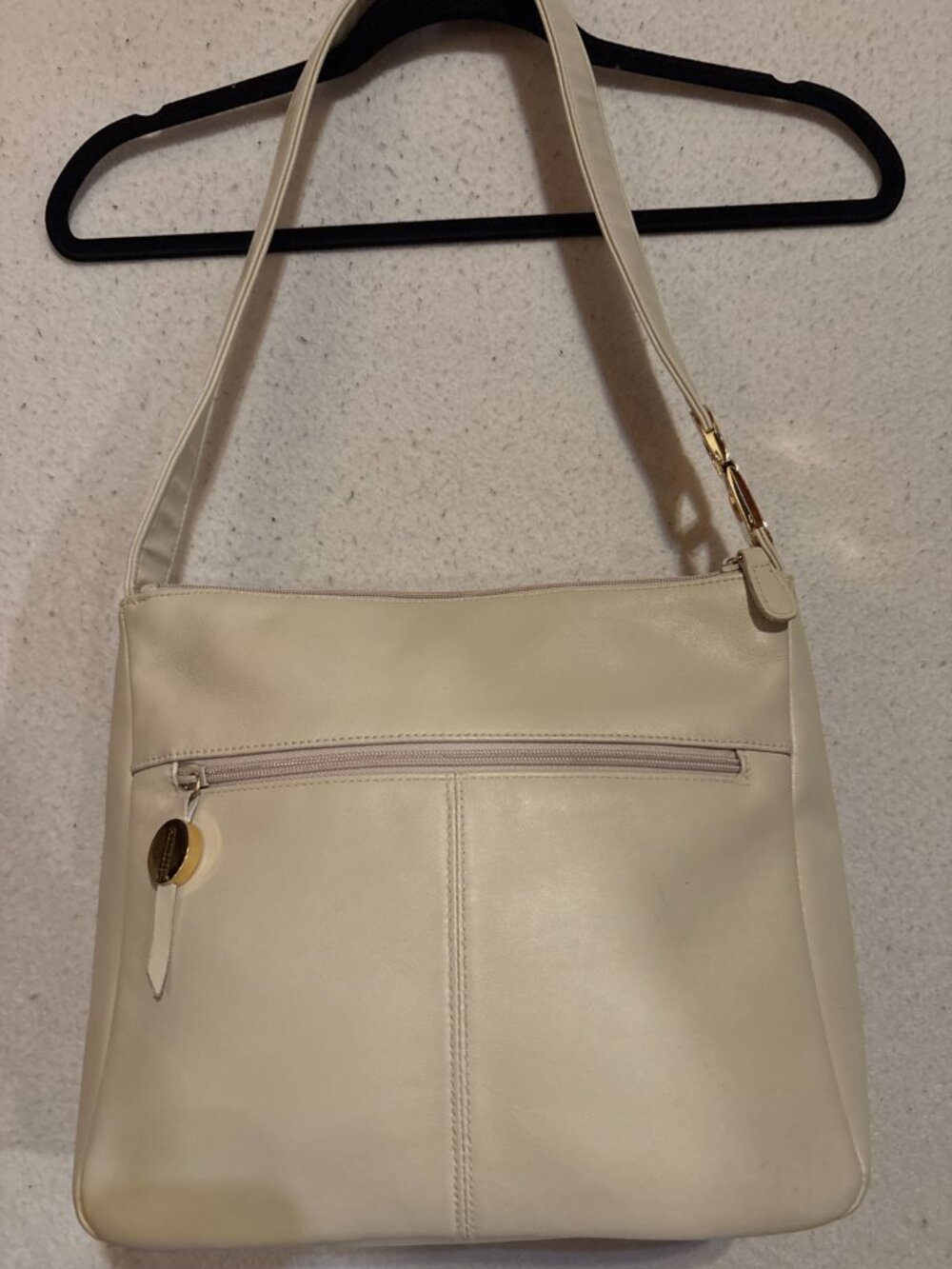 Aurielle Genuine Leather Crossbody Bag Ivory Cream Quiet Luxury Minimalist